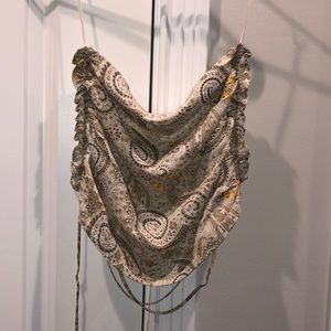 Boutique Paisley print cropped backless tank